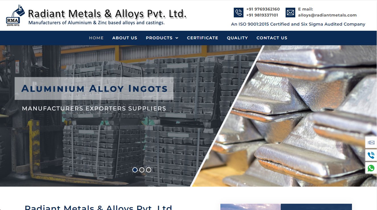 Radiant & Alloys website